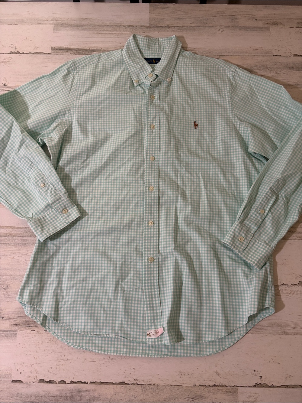 Polo by Ralph Lauren Mint Green Gingham Button-Down Shirt - Picture 2 of 8